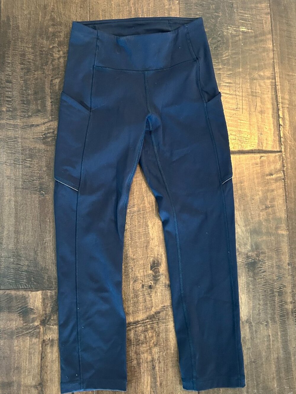 LULULEMON Speed Up Crop Compression Leggings Pockets Navy Blue Size 2